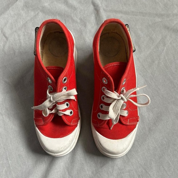 Vintage Replay Red Platform Sneaker Wedges - Picture 2 of 8